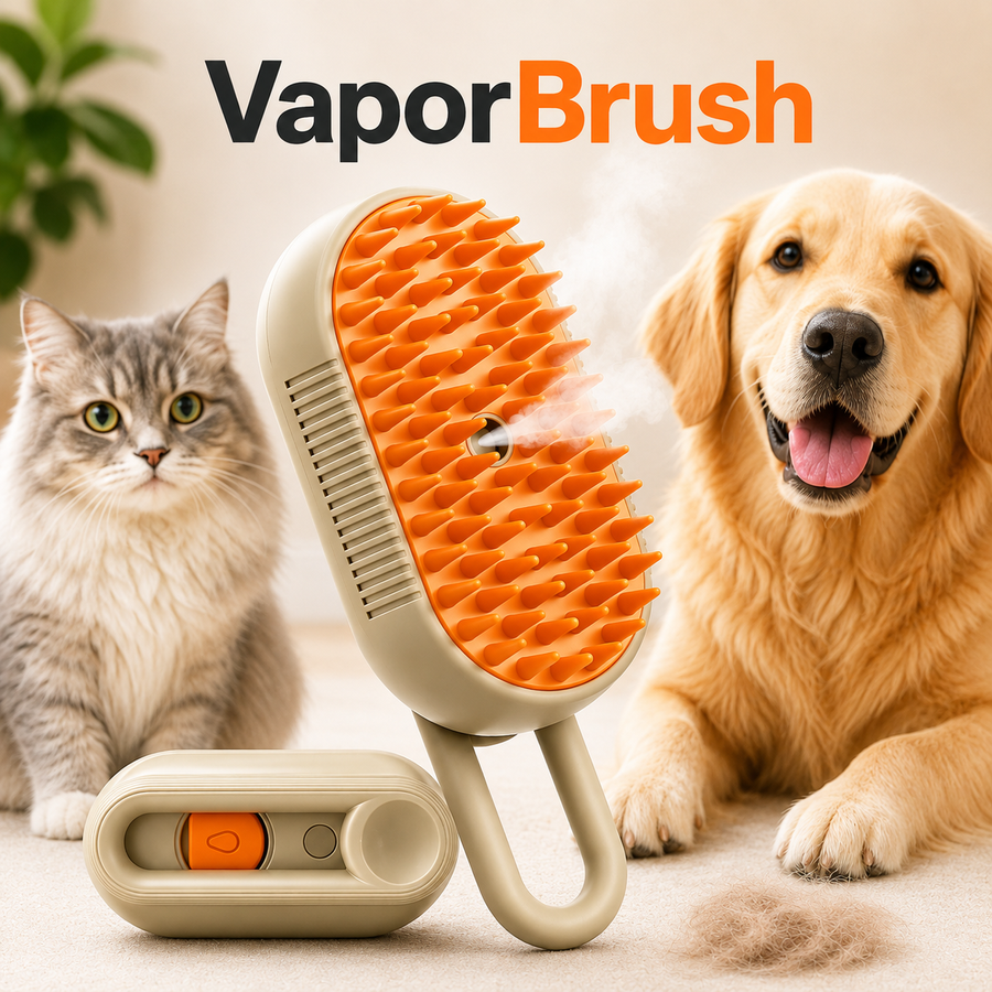 VaporBrush | Cepillo 3 en 1 para Perros y Gatos