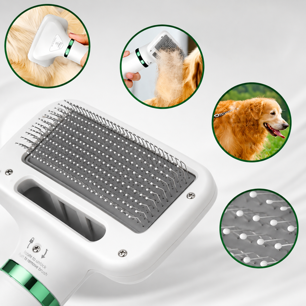 Cerdas de acero inoxidable con punta redondeada del cepillo secador para mascotas